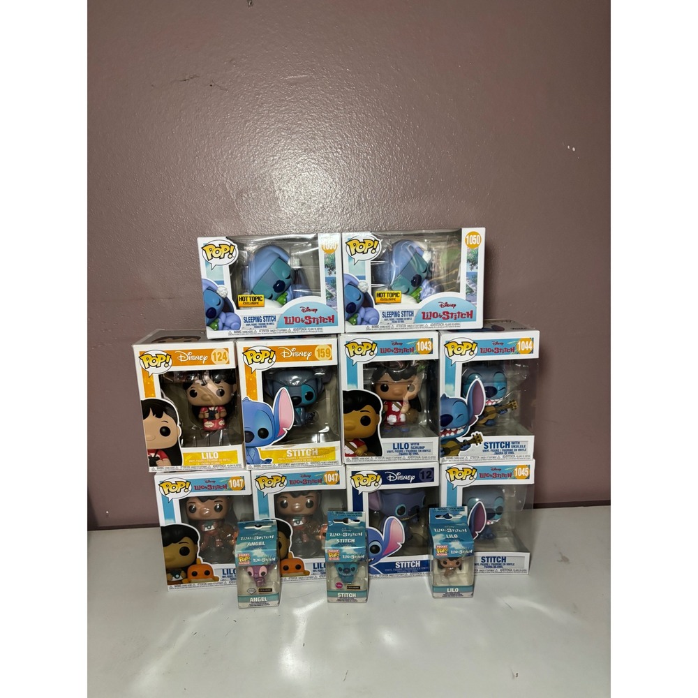 Lilo & Stitch Funko Pop Lot Hot Topic Exclusive Sleeping Stitch Lilo Angel